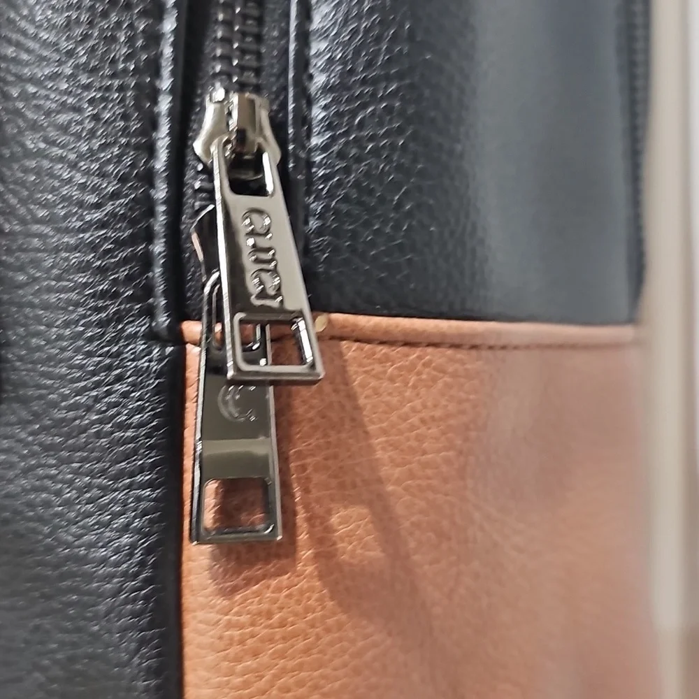Two-Tone Black and Brown Backpack
